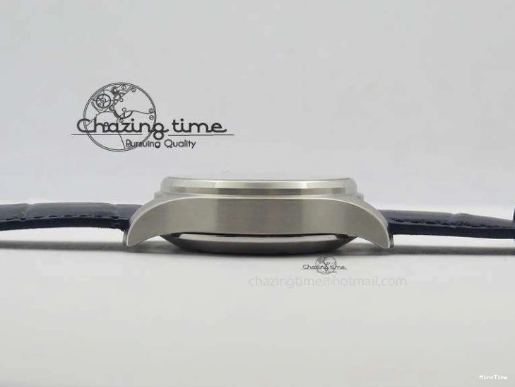 MIROTIME 1225 Pilot Chrono SS IW387809 ZF 1:1 Best Edition Silver Dial Blue Numbers On Blue Leather Strap A Lightweight 7263